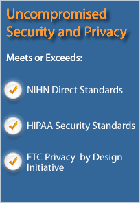 Max.md secure email products provide uncompromised security and privacy that meets or exceeds NIHN standards, HIPAA Security Standards and FC Privacy by Design Initiative